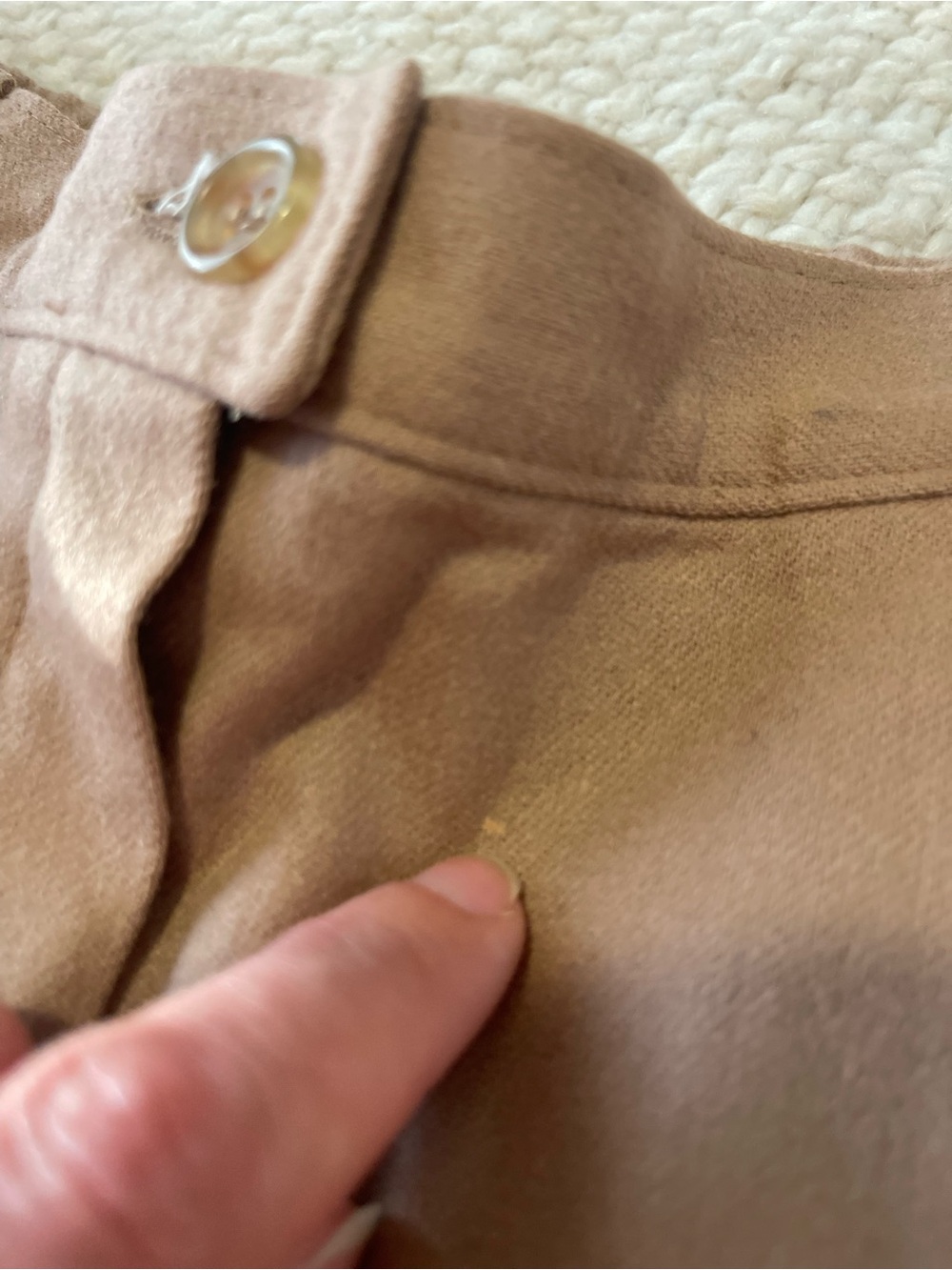 Pendleton High-Rise Camel Pleated Wool Trousers - Picture 7 of 9